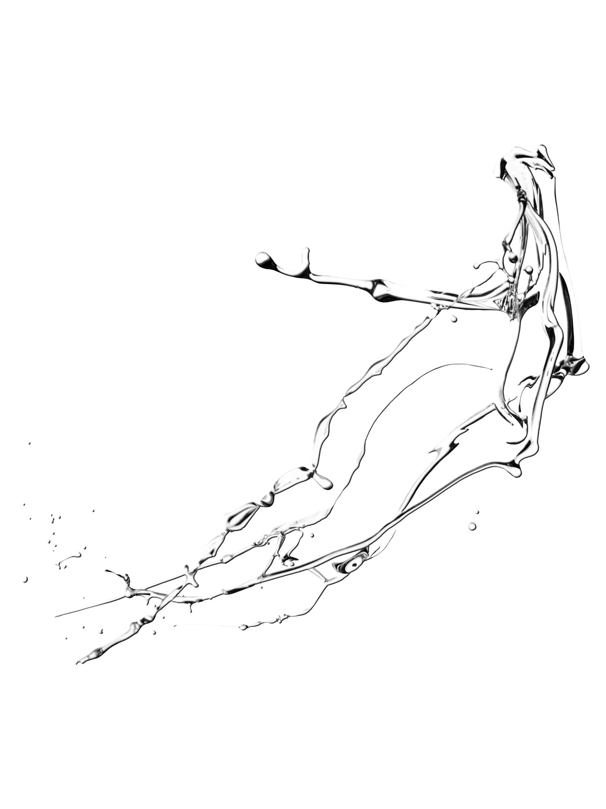 Splash of fluid on white background