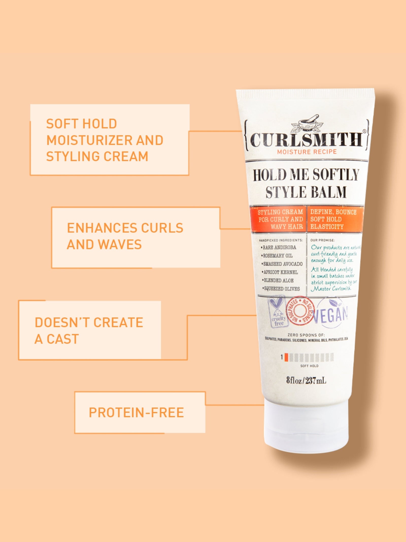 Hold me softly style balm tube on orange background