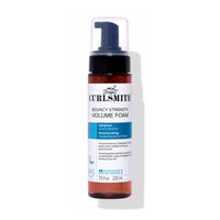 Curlsmith Bouncy Strength Volume Foam bottle on a white background