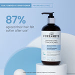 Curlsmith fragrance-free conditioner bottle on a light blue background
