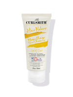 A tube of Curlsmith Hair Makeup in Gold, with vibrant yellow and gold label design.