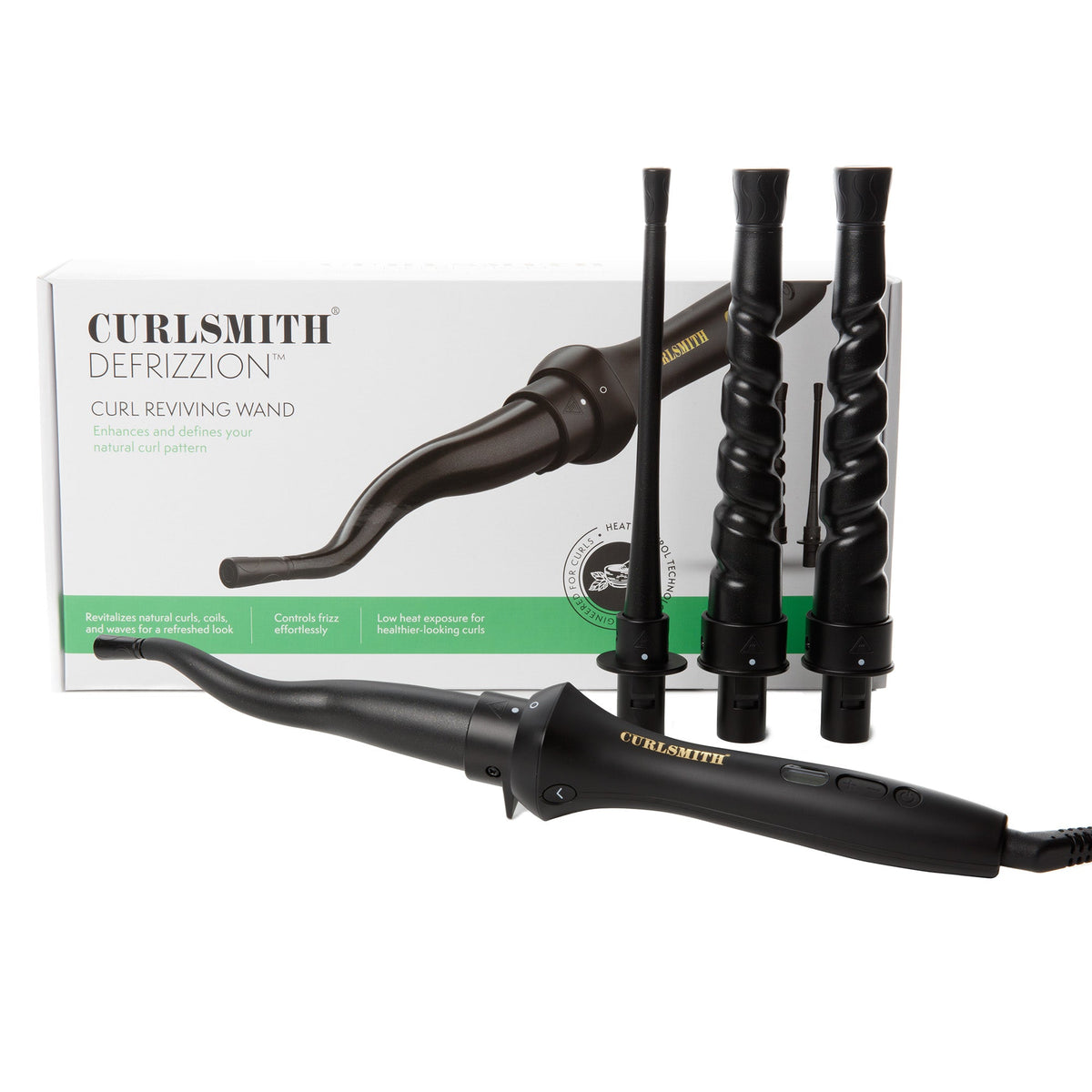 Curlsmith hair styling tool with packaging on a white background
