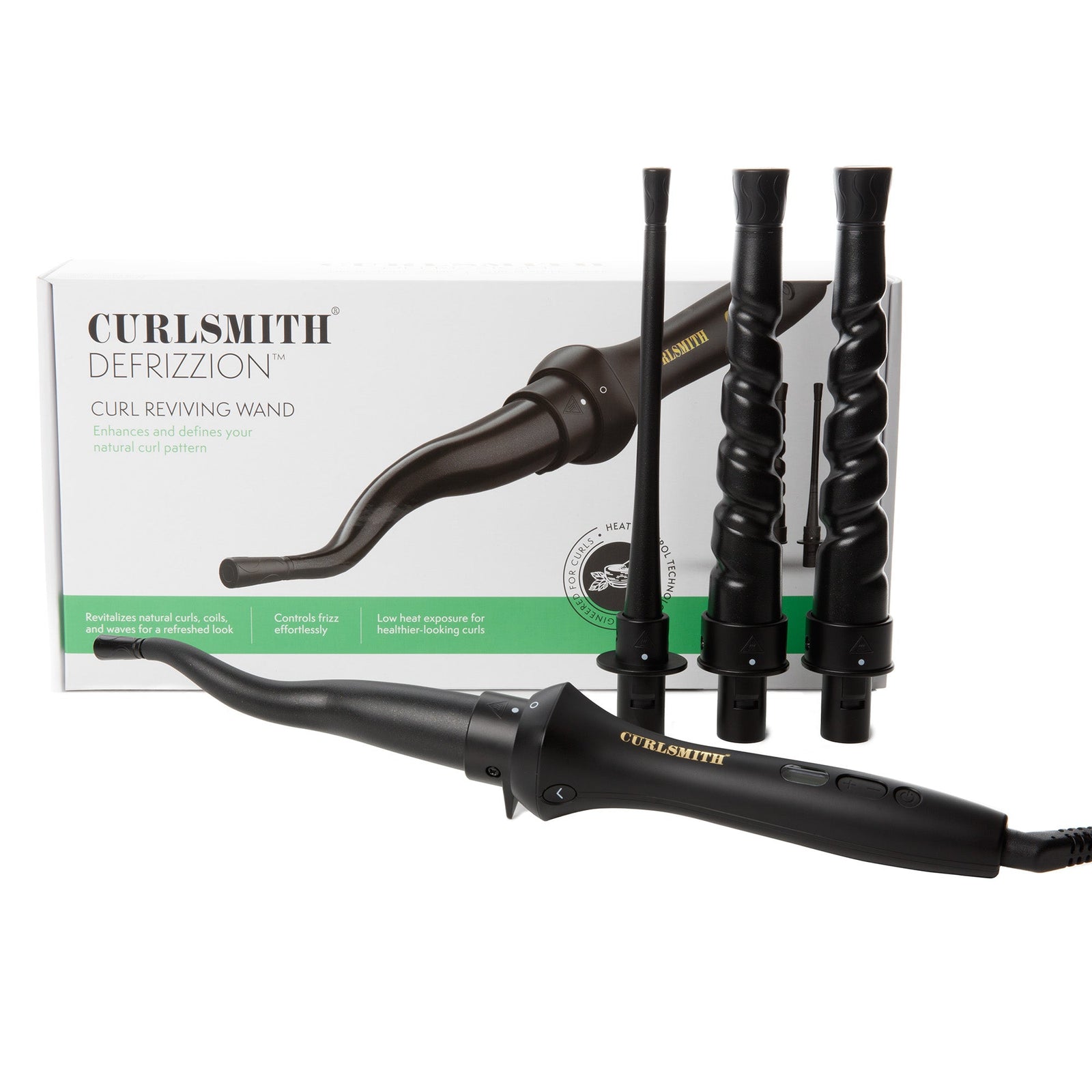 Curlsmith hair styling tool with packaging on a white background, Click to enlarge