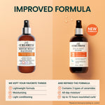 Two bottles of Curlsmith Memory moisture release on a peach background with text about an improved formula.