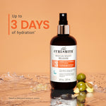 Curlsmitth Moisture memory release hair product for curly hair with olives on a beige background