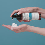 Hand pumping bouncy strength volume foam into other hand