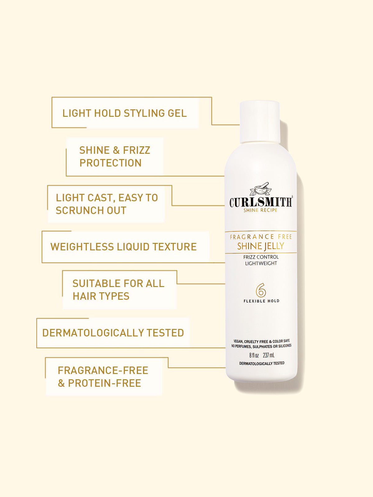A set of hair care products by Curlsmith, including bottles of shampoo, conditioner, and a leave-in hair food, packaged in a box with a floral design.